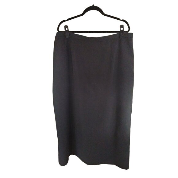 Laura Scott Black Midi Pencil Skirt With Back Zip & Elastic Waist Size 22W - Picture 2 of 8